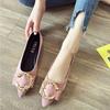 2024 Spring Women's Pointed Toe Slip-on Flats with Metal Accent