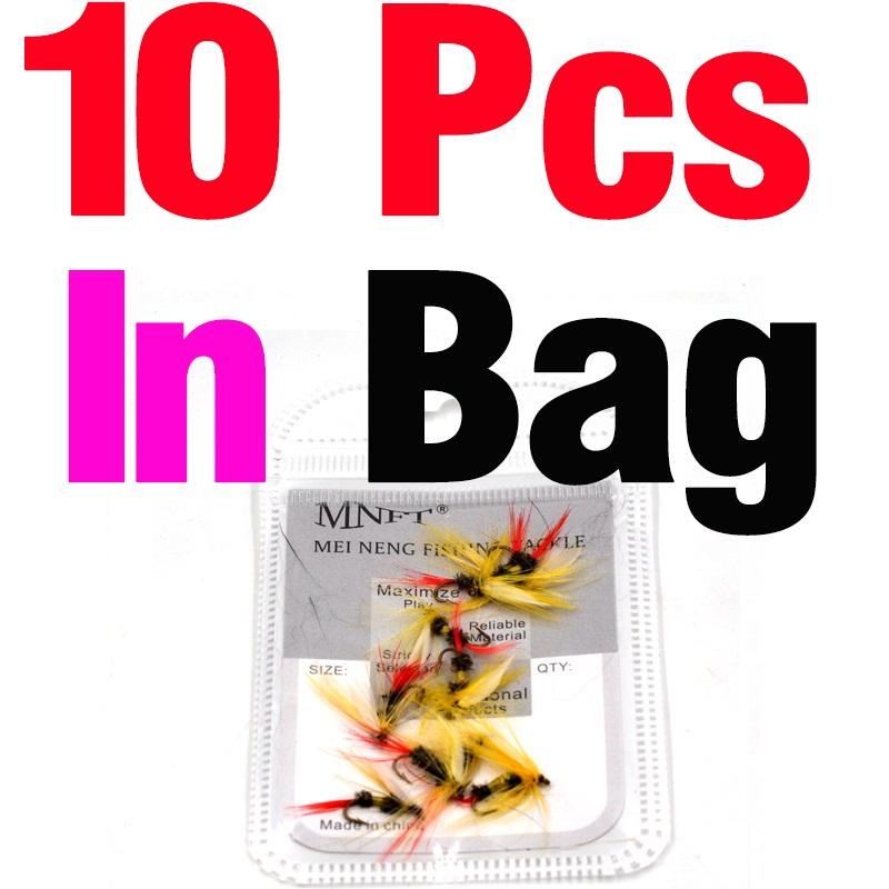 MNFT 10PCS 10 # Yellow Color White Wing Royal Wulff Coachman Fly Bass Trout Perch Fly Fishing Flies