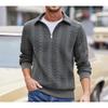 New Autumn and Winter Lapel Pullover Semi-open Zipper Sweater Casual Men's Knitted Sweater