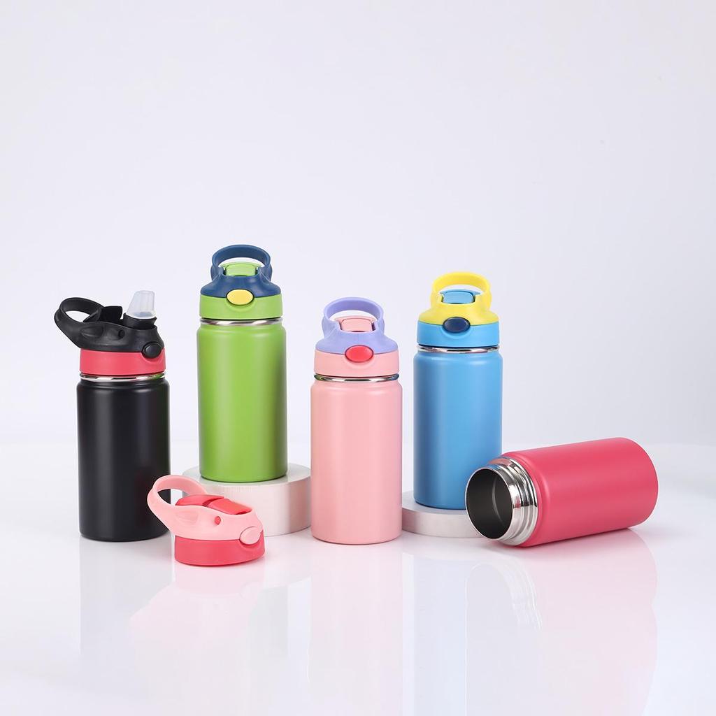 12oz Stainless Steel Insulated Mini Straw Sports Bottle
