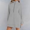 Womens Oversized Mid-length Sweatshirts Zipper Long Sleeve Pullover Outfits With Pocket