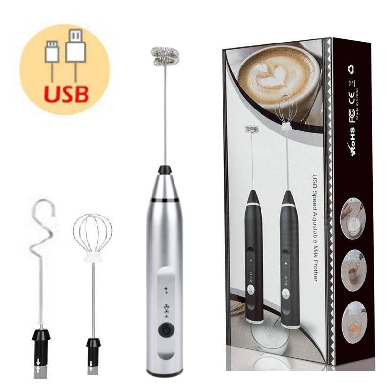 

Вспениватели молока Беспроводной Электрический Ручной Блендер Usb Венчик Миксер Портативный серебряный