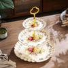 Ceramic Three-Tier Pastry Stand: English-European Style Fruit Bowl, Cake, Candy, and Snack Plate for Afternoon Tea.