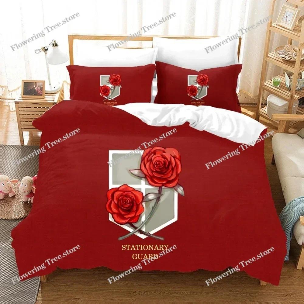 3D Printed Attack On Titan AOT Bedding Set Anime Levi Duvet Cover Double Twin Full Queen King Adult Kids Bedclothes Quilt Cover