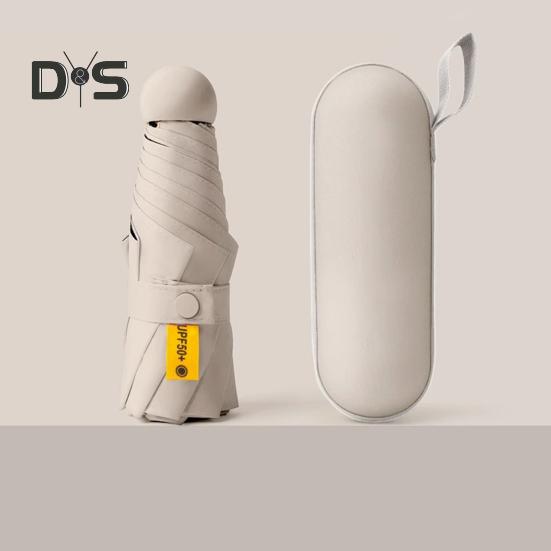 Parapluie de voyage UPF 50+ avec 8 baleines renforcées pour les UV, le soleil et la pluie, mini parapluie de poche pliable avec étui pour sac à dos