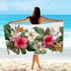 Individuelles tropisches Hibiskus-Strandtuch Plumeria-Blume Vogel-Aufdruck Mikrofaser Sandfrei Schnelltrocknend Weich Reise Pool