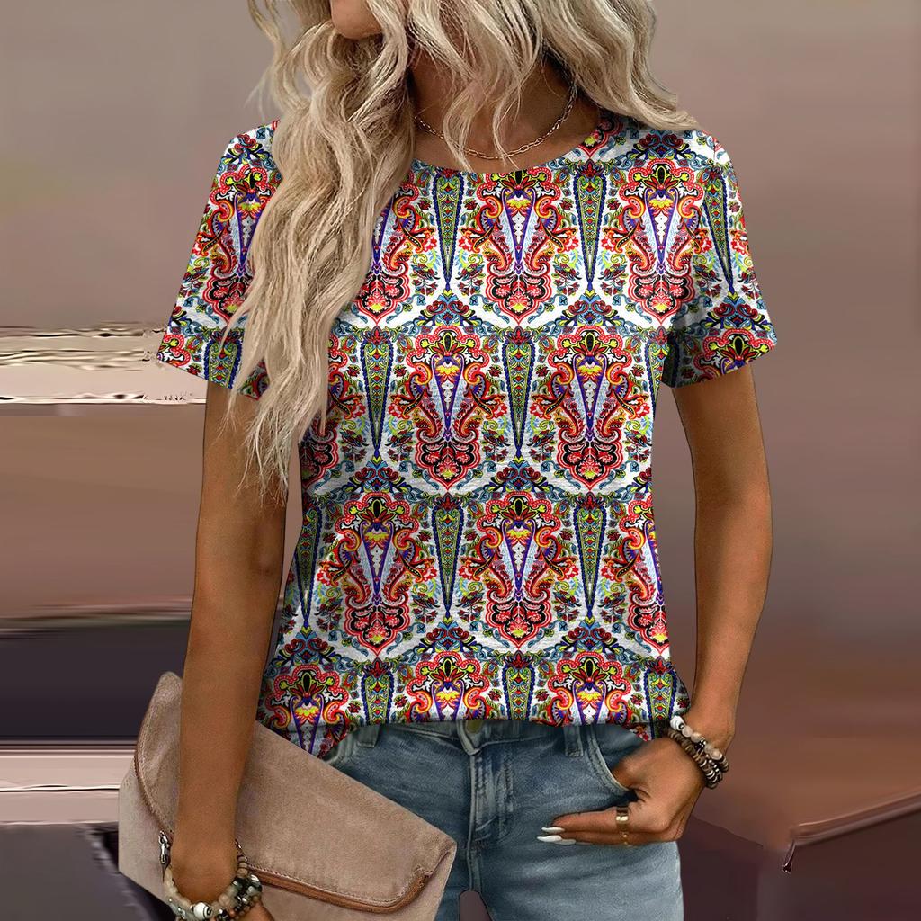Women's Loose-Fit Fashionable Casual Printed T-Shirt