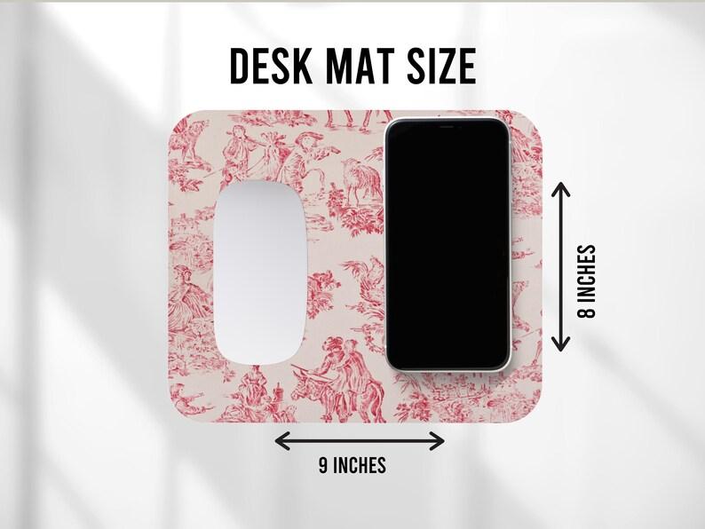 Mouse Pad Rectangle Red Toile Vintage Inspired Computer Pad Mouse Mat for Computer Desk Accessory Desk Mat Office Rug Desktops