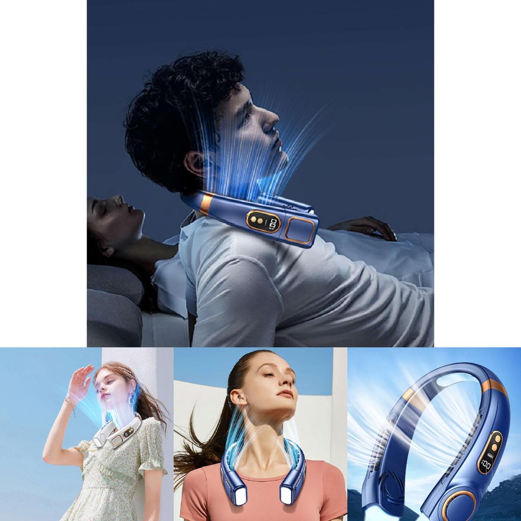 Portable Hanging Neck Fan Silent Bladeless Cooling Mini Air Conditioner Blue Black White Pink