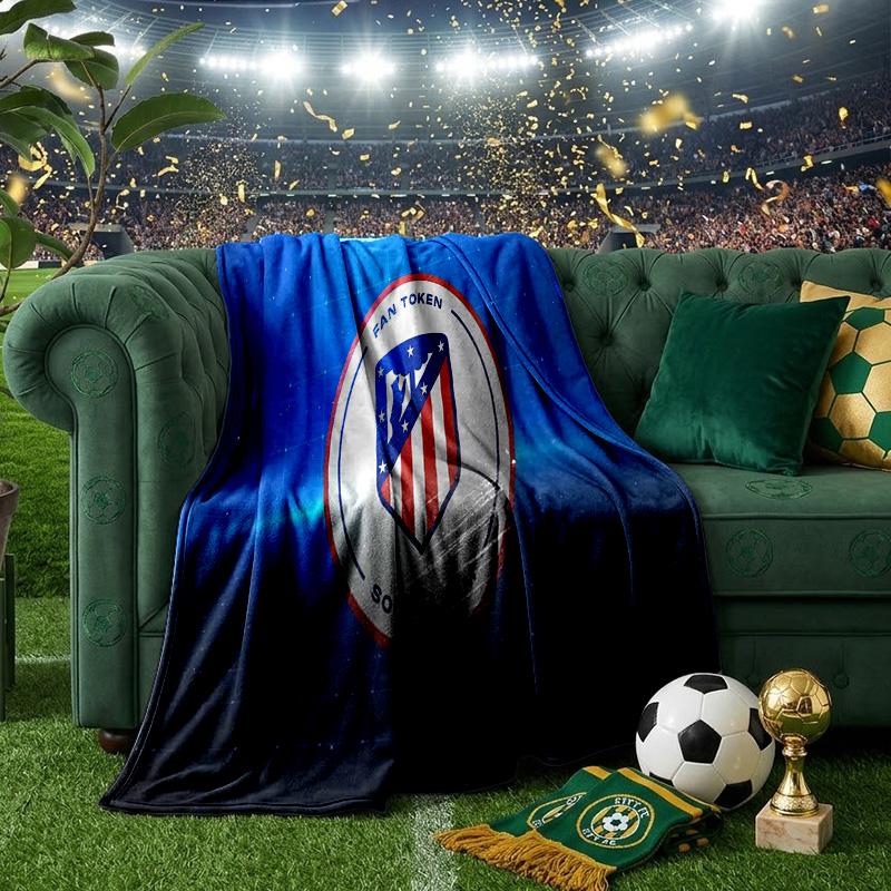 Coperta Atletico Madrid Stemma Coperte in Flanella Peluche per Divano Letto Regali per Uomini Donne Coperta da Viaggio Picnic Regali di Natale per Fan