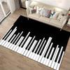 Tappeto con motivo tastiera di pianoforte bianco e nero per soggiorno moderno Adatto per l'uso come antiscivolo per divani in soggiorno e camera da letto