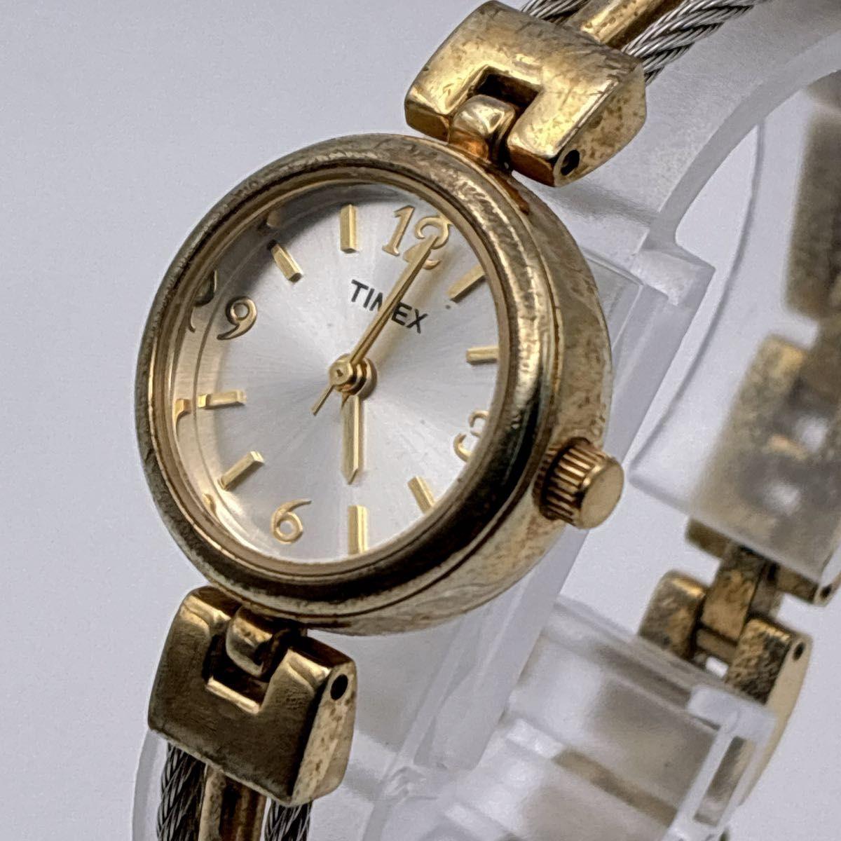 TIMEX Ladies Watch Cable Bracelet Gold Vintage Quartz Working Item