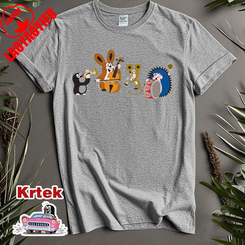 BenberFashion Vrouwen Mannen Dieren Schattige T-shirts Krtek De Mol Nostalgie Katoenen Kleding Mode Korte Mouw Ronde Hals T-shirts Shirt Klassieke Tops S