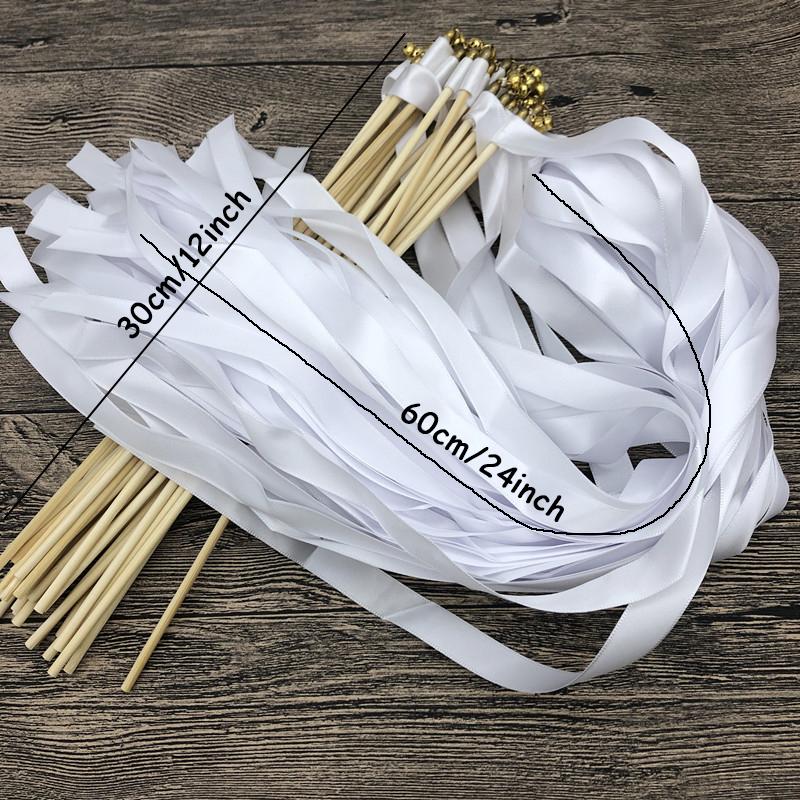 10Pcs White Ribbon Fairy Magic Wand Flower Decoration Lawn Wedding Party Decoration Supplies Atmosphere Decoration Props
