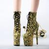 Sexy Women Shoes Pole Dance Shoes Snake Pattern Party Club Platform High-heeled Shoes Striptease Shoes