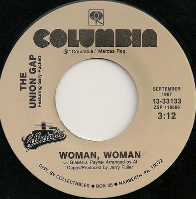 7inch Record GARY PUCKETT & THE UNION GAP - Woman, Woman 1333133 Columbia US Rock Used