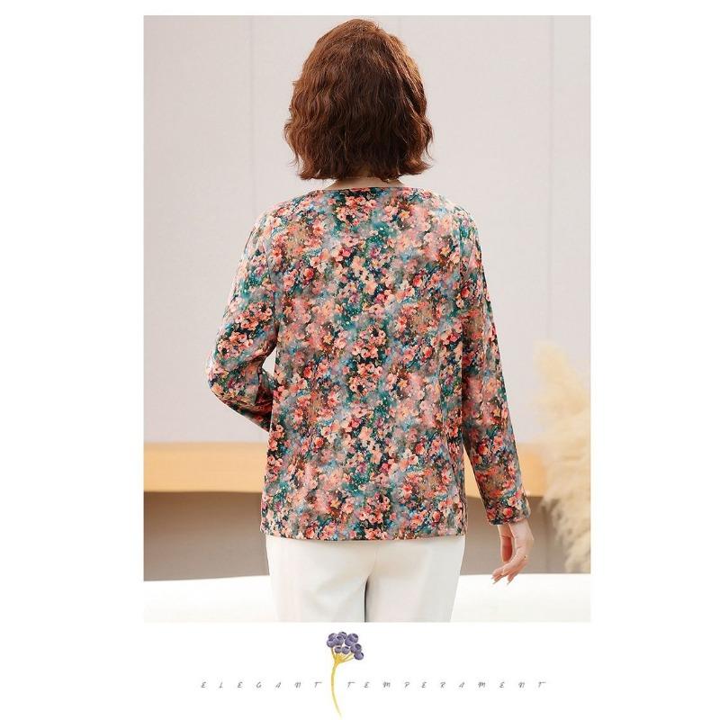 High Elastic German Velvet Spring and Autumn Long-sleeved Bottoming Middle-aged and Elderly