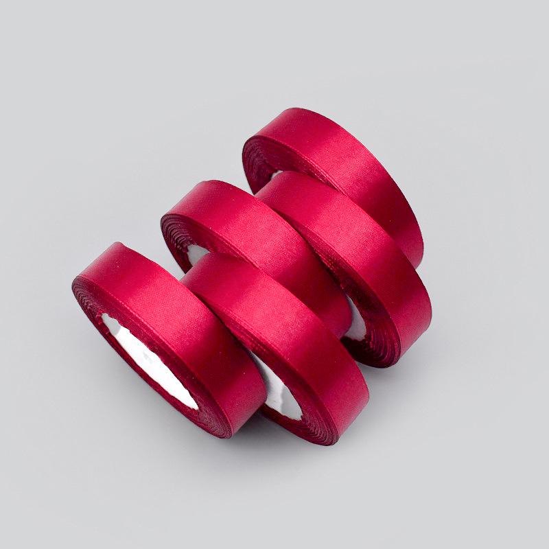 Ruban Tissé en Polyester de 2,5 cm pour l'Emballage de Cadeaux Floraux, les Gâteaux de Mariage et les Décorations dans des Couleurs Soie