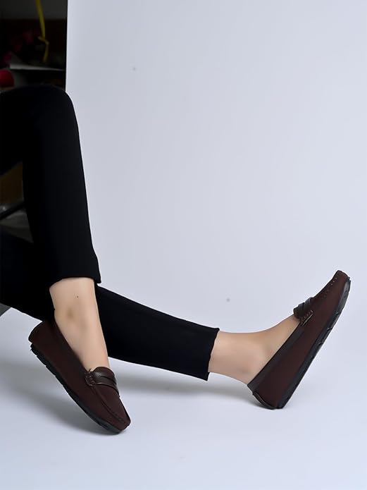 Shoetopia Upper Suede Detailed Loafers For Women & Girls