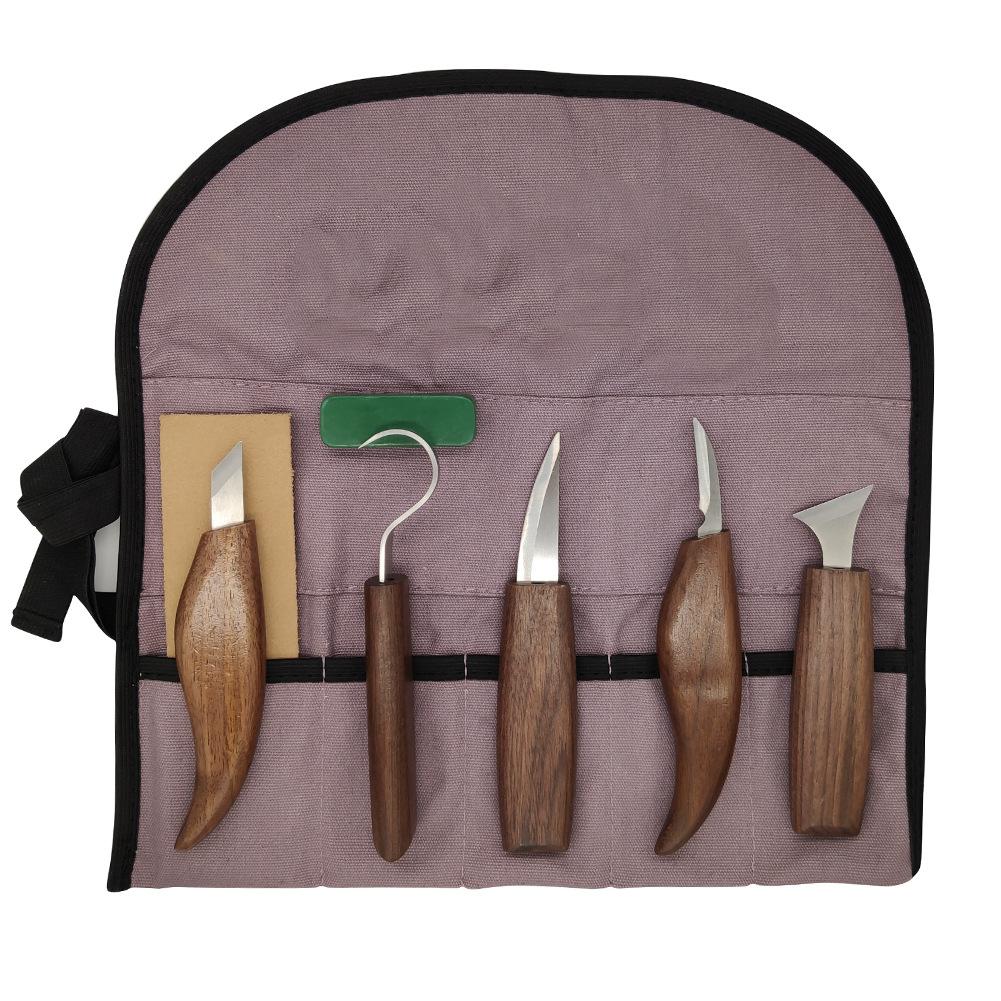 Walnut Wood Chrome Vanadium Steel Carving Knife Set 10 Piece And 12 Piece Woodworking Knife Set Spoon Knife And Wood Chisel Set For Woodworking Crafts