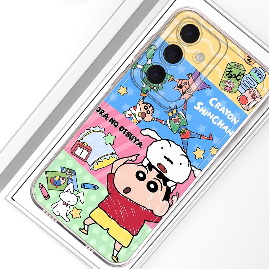 Phone Case for Samsung Galaxy A26 A24 A52 A31 A56 A50 A33 A52 A34 A35 A54 A15 A55 A23 A25 A51 A16 A36 A13 Cute Crayons Shinchans