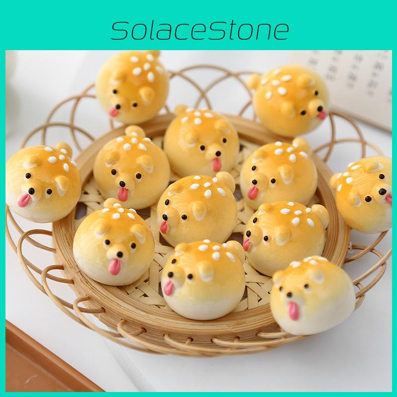 Hamburger Cartoon Resin Puppy Model Desktop Car Decorations Ornaments Gifts Toys