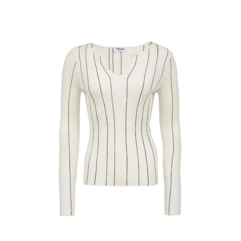 VEROMODA Women's Slim-Fit Striped V-Neck Knit Top