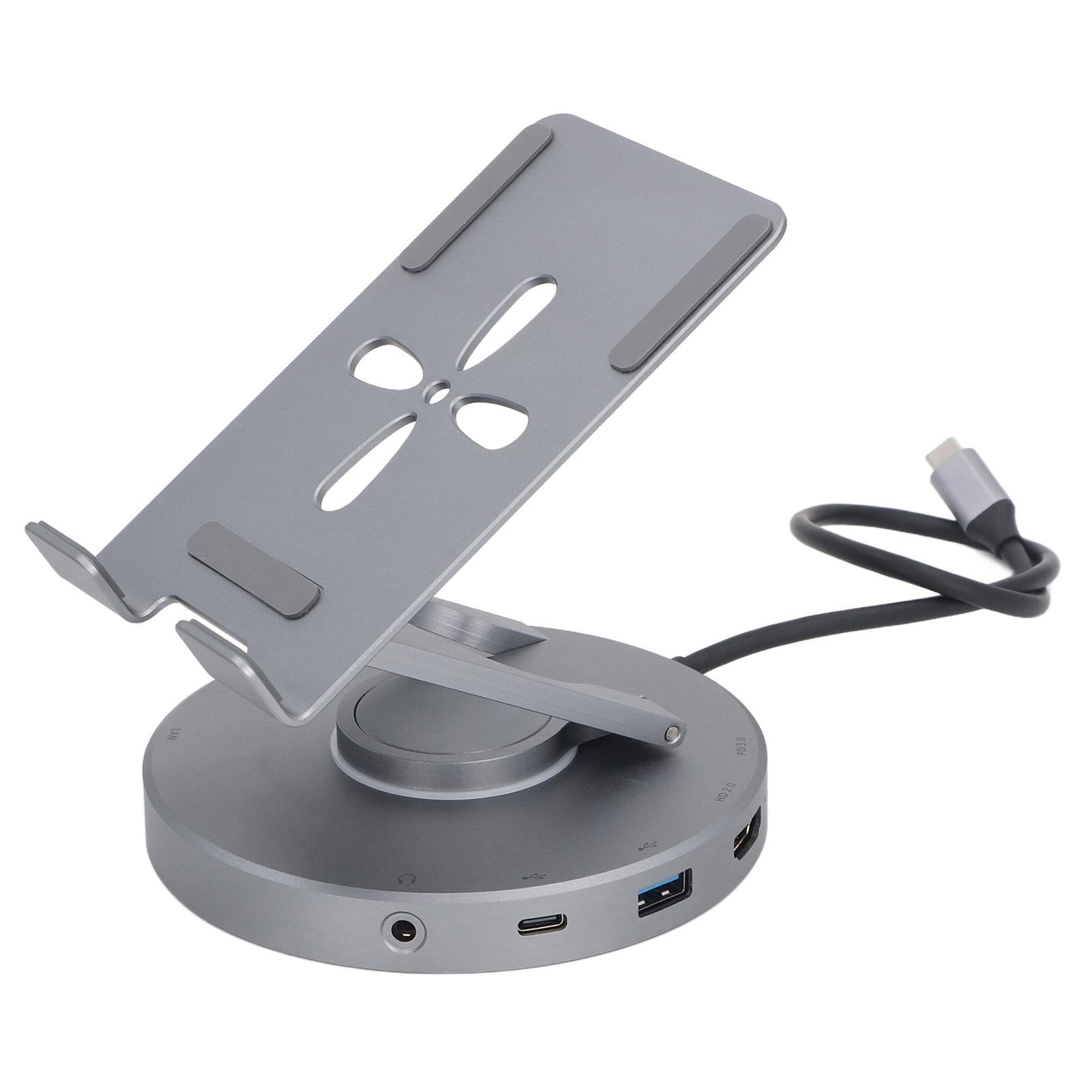 

Док-станция 10 в 1, поворотная на 360 градусов, складная подставка для планшета типа C, мультимедийный интерфейс 4K HD