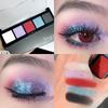 Gothic Style Black and Red Five-color Eyeshadow Palette Pearl Burst Flash Cool Dark System Cos Smoky Gray and Blue Eyeshadow Palette