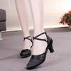 Damen Ballsaal Party Modern Dance Schuhe Satin/PU Walzer Tango Dancing Heels Indoor Closed Toe Schuhe