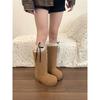 Ugly Cute Big Head Thick-soled White Snow Boots Women's Winter Velvet Babes Long Boots Cotton Boots