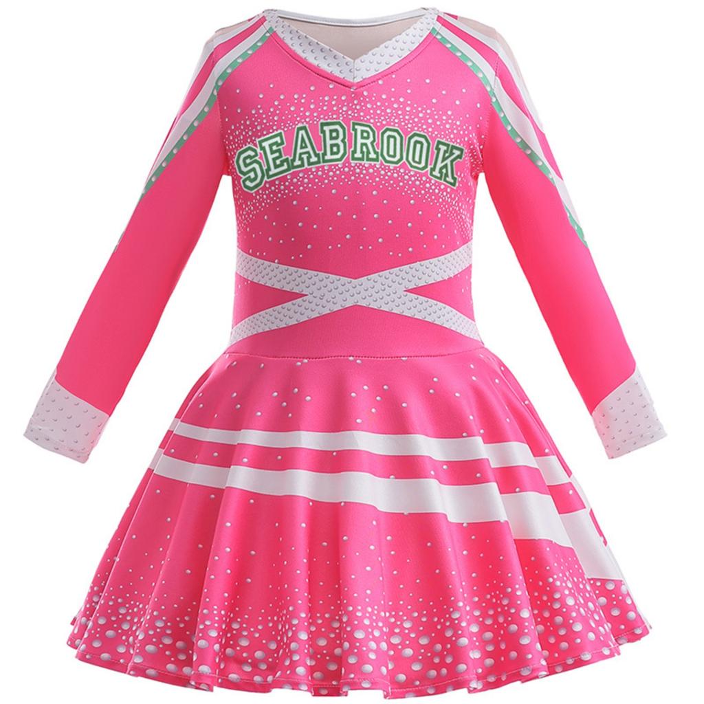 Girls Cosplay Costume Cheerleading One-Piece Dress Youth Pleated Skirt Performance Costume