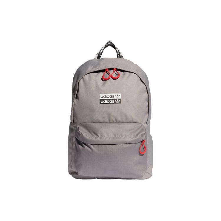 Adidas Originals Trefoil Logo Decorative Large Capacity Sports Leisure Zipper Backpack Unisex Backpack Gray FM1294 Gray