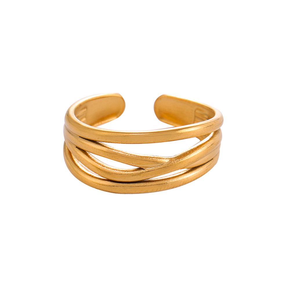 Stainless Steel Minimalist Geometric Open Adjustable Ring for Women