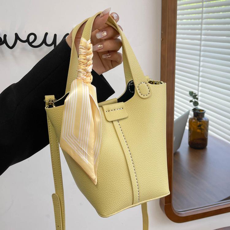 

DIY Handmade Woven Bucket Bag: Crossbody, Shoulder, and Handbag Materials Kit for Craft Enthusiasts Yellow kit (includes scarf) + tutorial