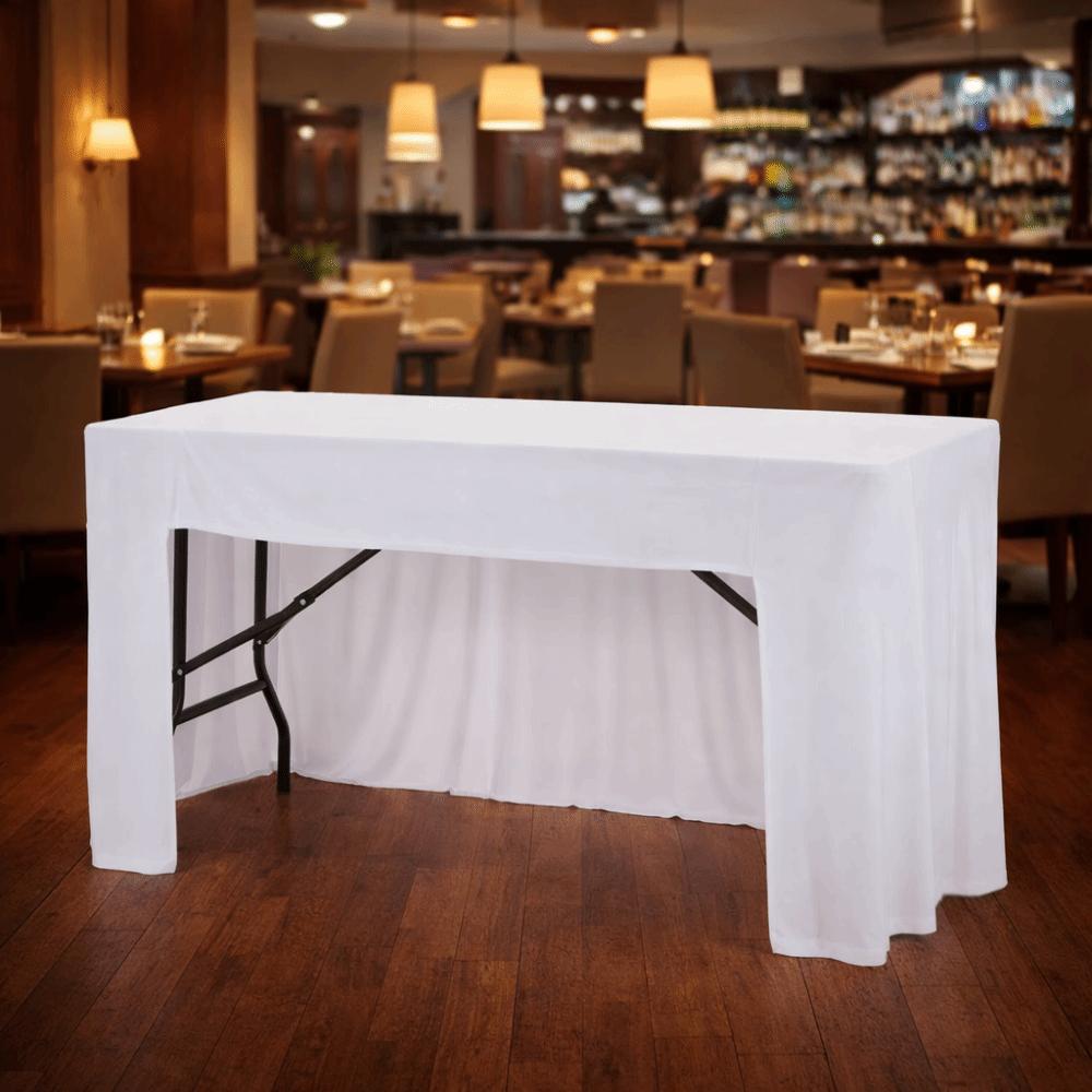 Simple Solid Color Spandex Stretch Tablecloth Rectangular Dustproof Table Cover Elastic Washable Exhibition Table Decor Wedding