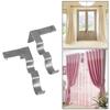 2Pcs Double Curtain Rod Bracket Steel 20lb Load Bearing Easy Assembly Curtain Rod Hooks for Home Office Silver