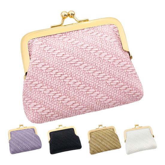 Mini Bærbar Myntpung Faux Skinn Kyss Lås Vekslepose Flerbruks Nøkler