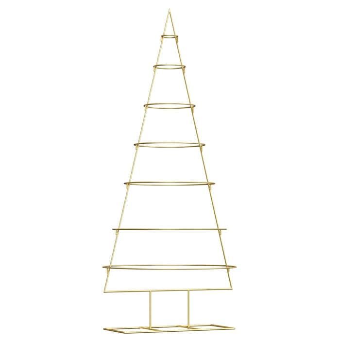 VidaXL Arbre de Noël en métal Doré 180 cm Acier peint par poudre, Arbre de Noël métal contemporain, déco saisonnière, 42019155