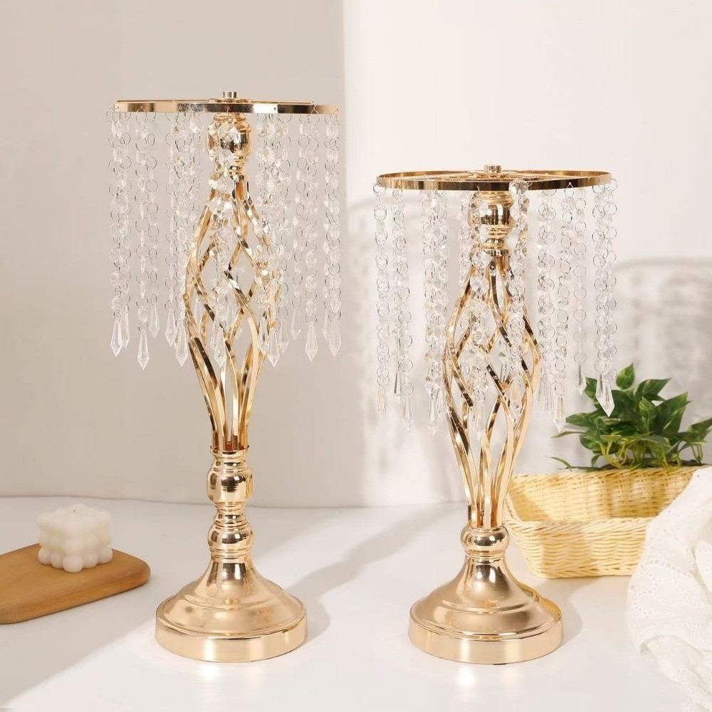 Kristall Kerzenhalter Goldene Dinner Kerzenständer Mode Blumenvase Hochzeitsmittelstück