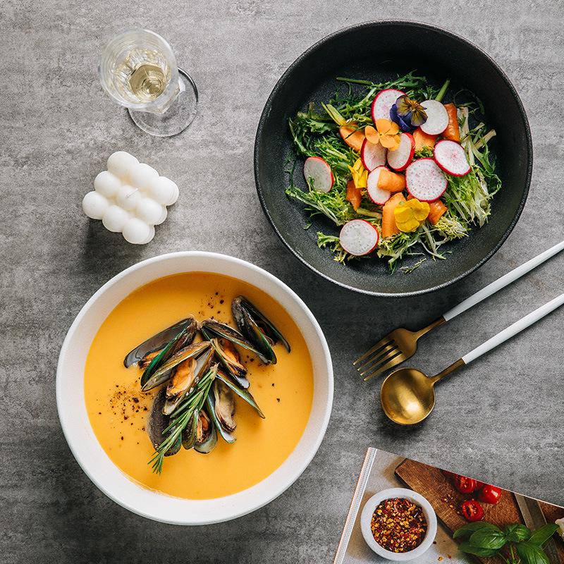 Ceramic Large Capacity 12-Inch Bowl for Soup, Sauerkraut Fish, Boiled Fish, Noodles, and Mao Xuewang.