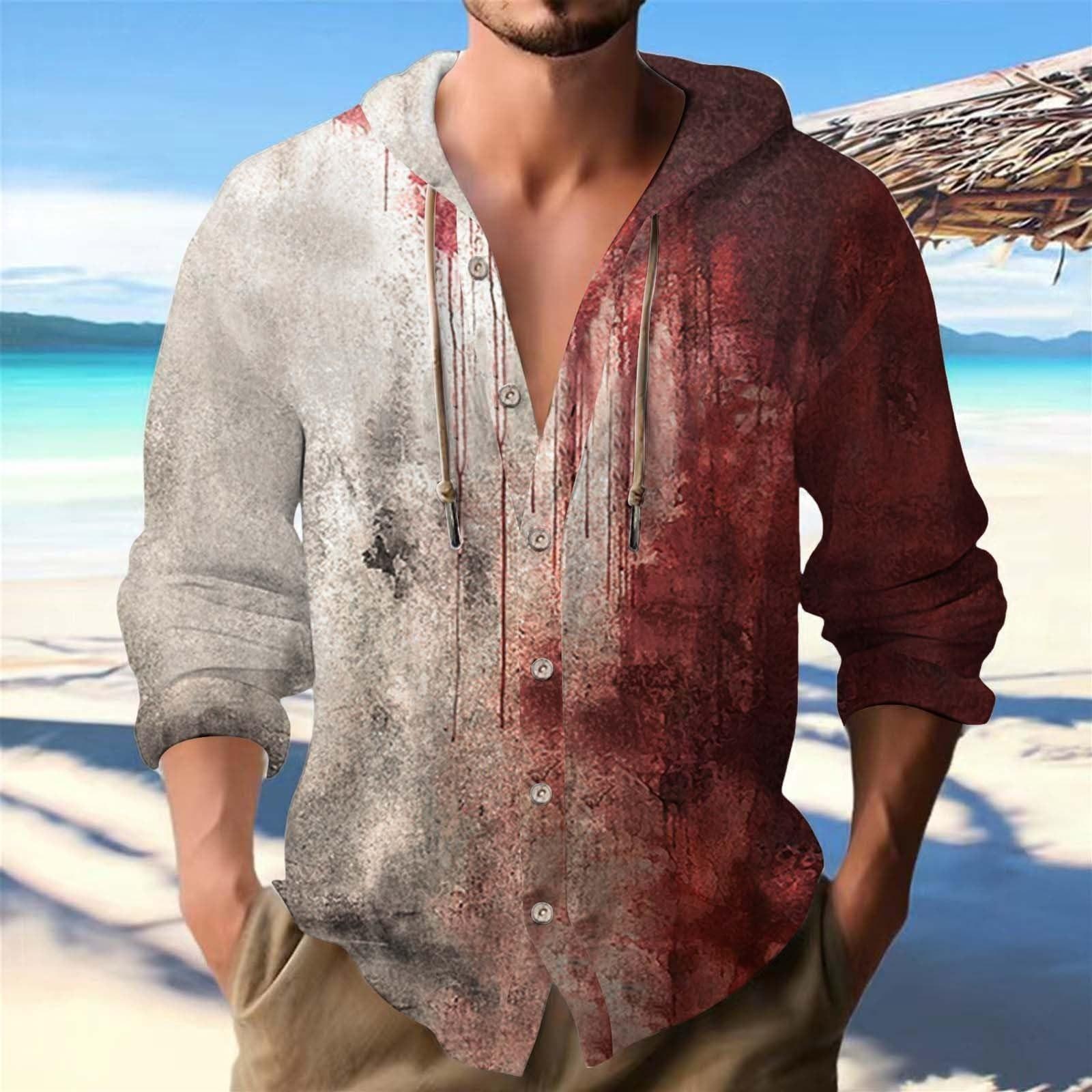 

Мужская рубашка с принтом на Хэллоуин, толстовка с капюшоном с длинным рукавом L винный