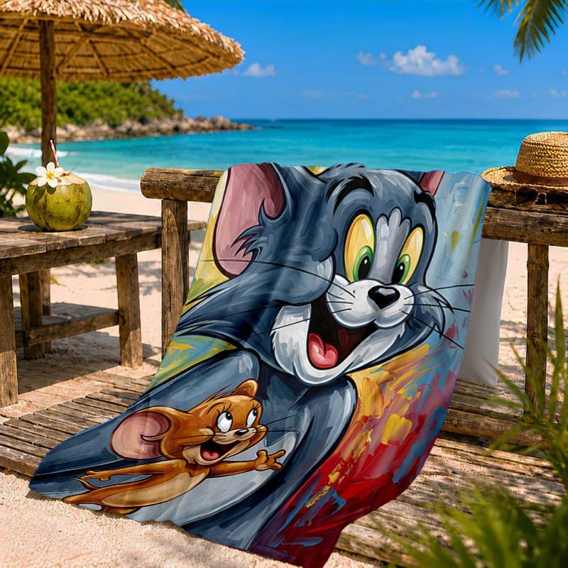 Tom Adventure Beach Towel Microfiber Beach Towel, Lightweight and Quick-Dry, for Summer Travel, Swimming Pool Fan Birthday Gift