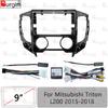 Car Radio Frame For Mitsubishi Triton L200 2015-2018 Manual AC 9 Inch Stereo Panel Harness Wire Power Cord Cable Canbus Decoder