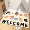 Ins Style Household Entrance Entrance Door Floor Mat, Entrance Door Silk Circle Cartoon Door Foot Mat, Foyer Rubbing Soil Floor Mat