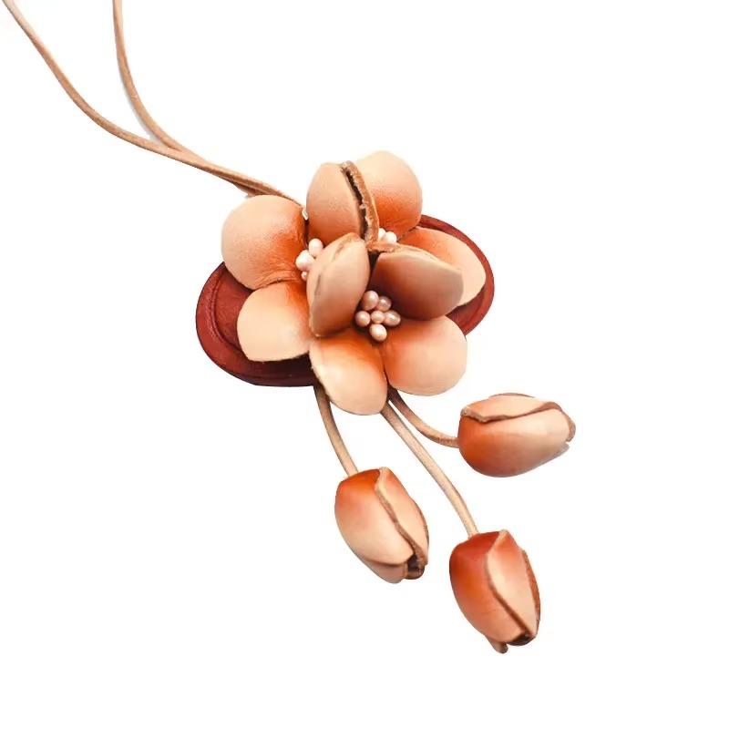 3D Chinese Style Genuine Leather Bag Charm, Car Ornament & Journal Bookmark - Top-Grain Handmade Gift for Women Ravel Home Decor