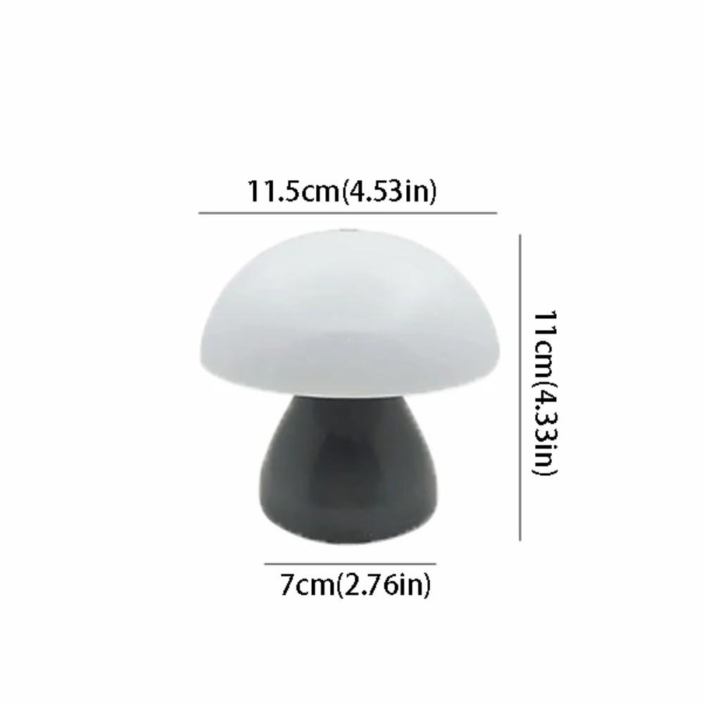 Warm White Lights Mushroom LED Table Lamp Dimmable Function USB Charging Port USB Charging Night Light Touch Control