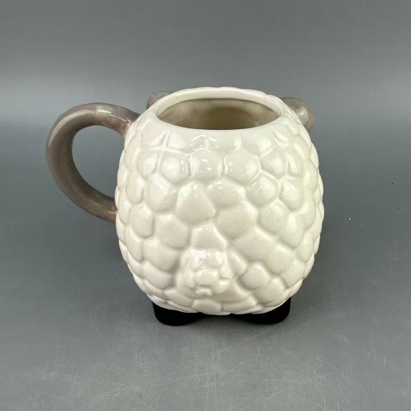 3D Cartoon Sheep Ceramic Mug Cute Animal Coffee Cup 500-600ml Daily Use