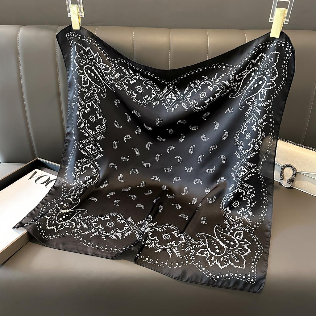 Luxury Silk Shawl Square Scarf For Women Satin Hijab Fashion Wraps Neckerchief Female Hair Bands Ribbon Headband Bandana