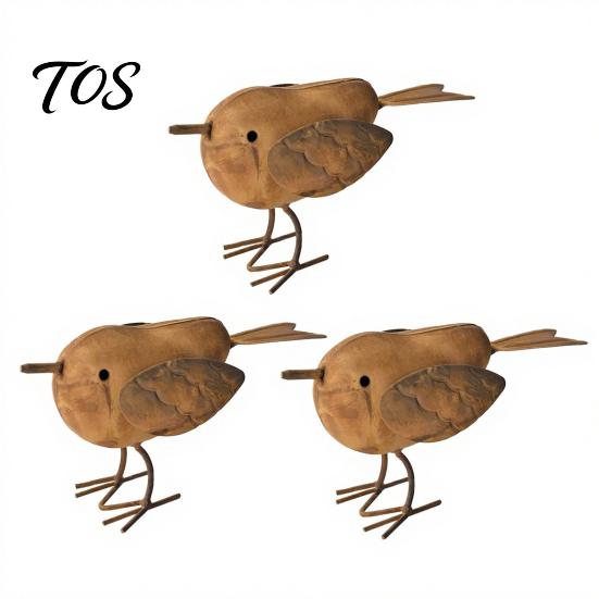 Tabletop Bird Family Set for Housewarming Rustic Metal Birds Decoration, Outdoor Garden Statue Decorative Ornaments, Figurines Home Decor Distressed